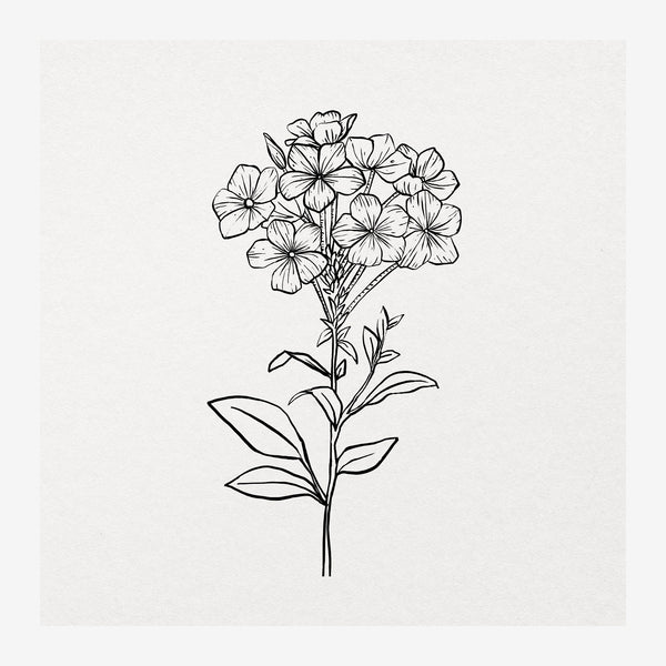 Fleur en ligne épurée, style botanique minimaliste — Toile sur châssis