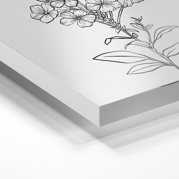 Fleur en ligne épurée, style botanique minimaliste — Verre acrylique