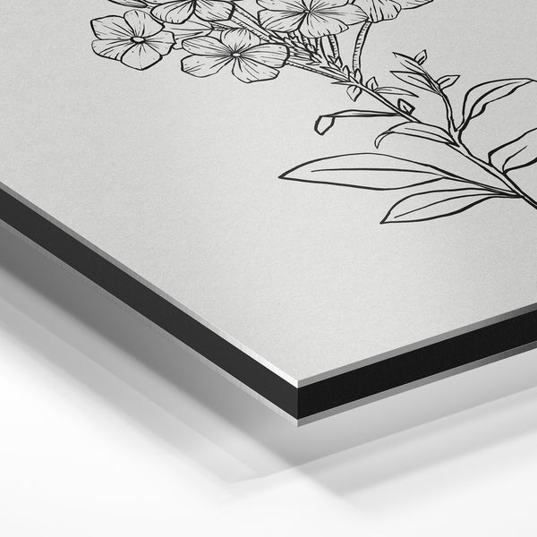 Fleur en ligne épurée, style botanique minimaliste — Aluminium Dibond