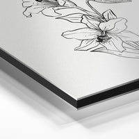 Gros plan du relief : la surépaisseur d'encre en lumière rasante sur aluminium Dibond.