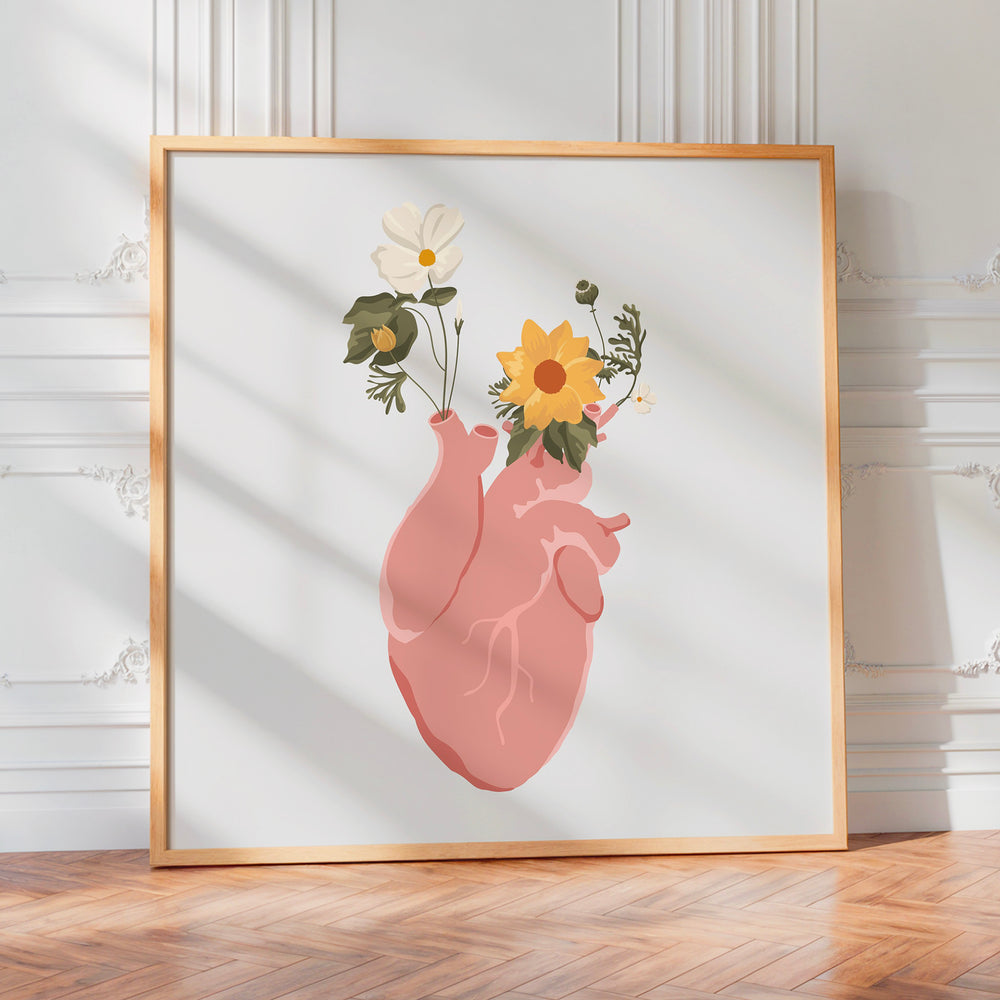 Le tableau accroché en situation dans un intérieur meublé.