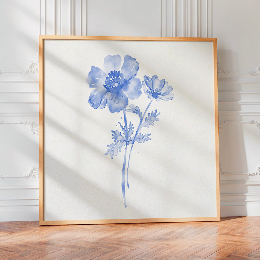 Le tableau accroché en situation dans un intérieur meublé.