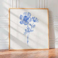 Le tableau accroché en situation dans un intérieur meublé.
