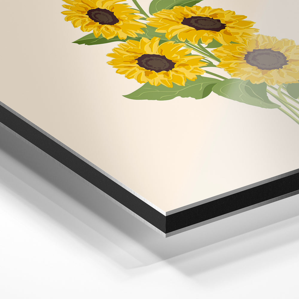 Gros plan du relief : la surépaisseur d'encre en lumière rasante sur aluminium Dibond.