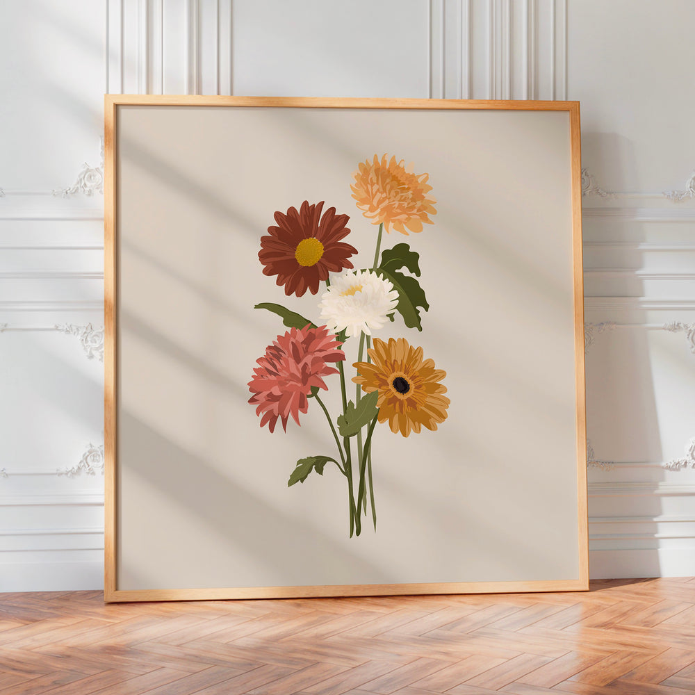 L'impression présentée en poster, sans encadrement, sur un mur neutre.