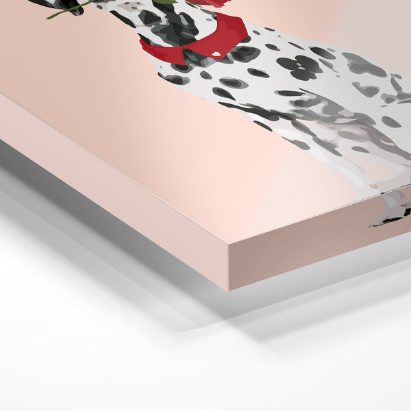 Dalmatien pop art avec rose rouge et nœud — Verre acrylique