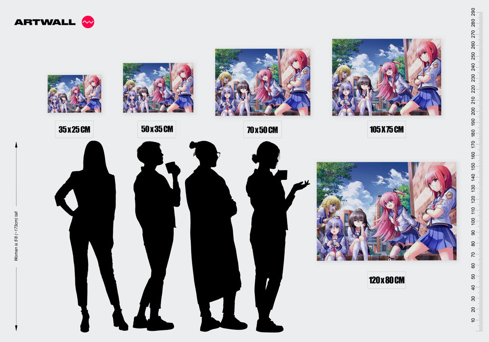 Tableau Angel Beats Camaraderie Ensoleillee Lyceenne