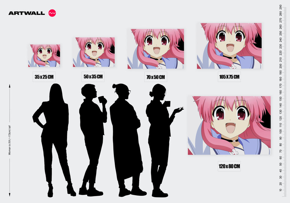 Tableau Angel Beats Fille Souriante Rose