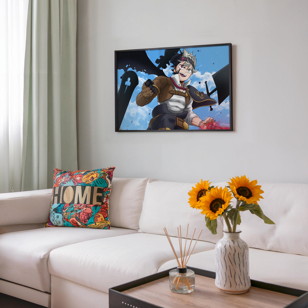 Tableau Black Clover Guerrier Determine Volant