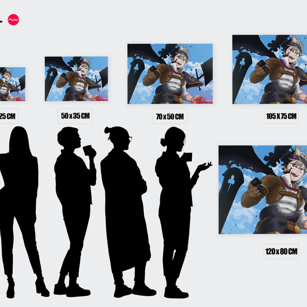 Tableau Black Clover Guerrier Determine Volant — Toile sur châssis