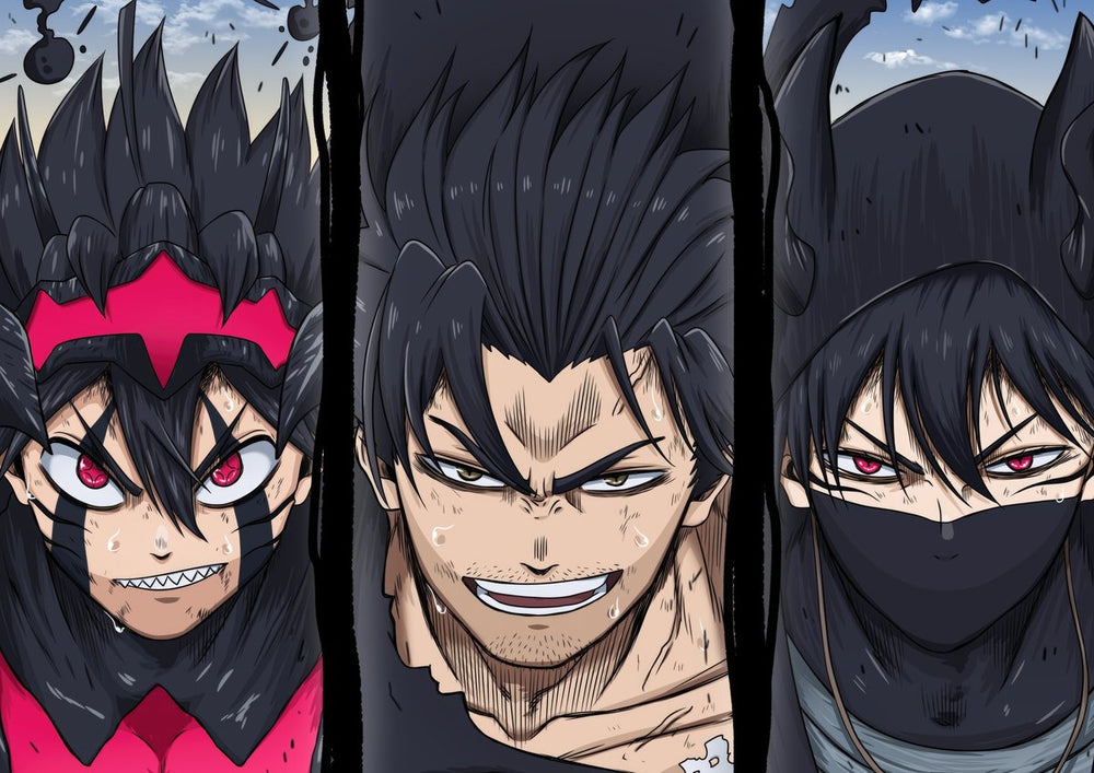 Tableau Black Clover Personnages Determines Confrontation