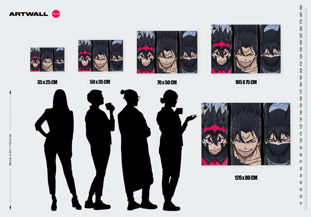 Tableau Black Clover Personnages Determines Confrontation