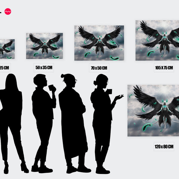 Tableau Bleach Ange Aile Sombre — Toile sur châssis