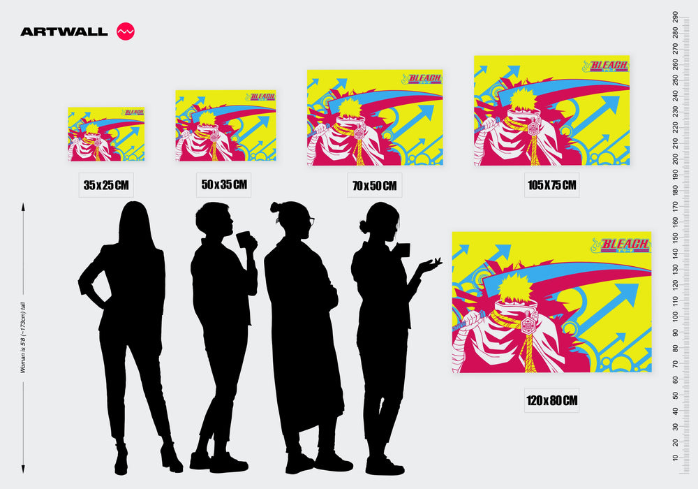 Tableau Bleach Guerrier Energique Flamboyant