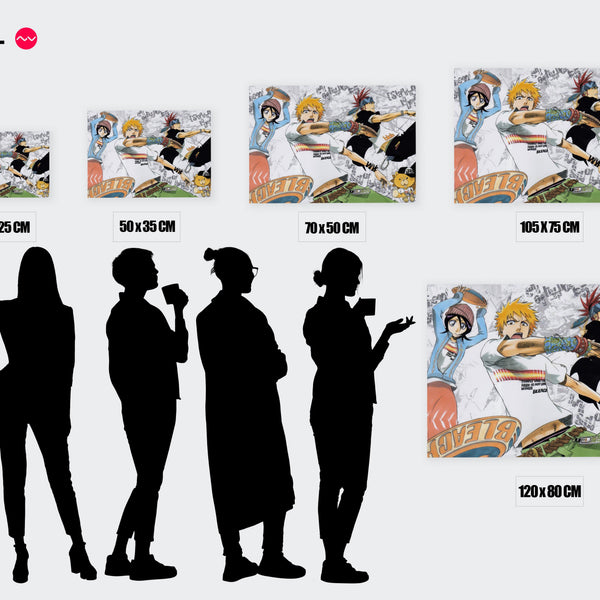 Tableau Bleach Personnages Frisbee Dynamique — Toile sur châssis