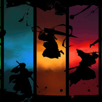 Tableau Bleach Samourais Silhouettes Colorees