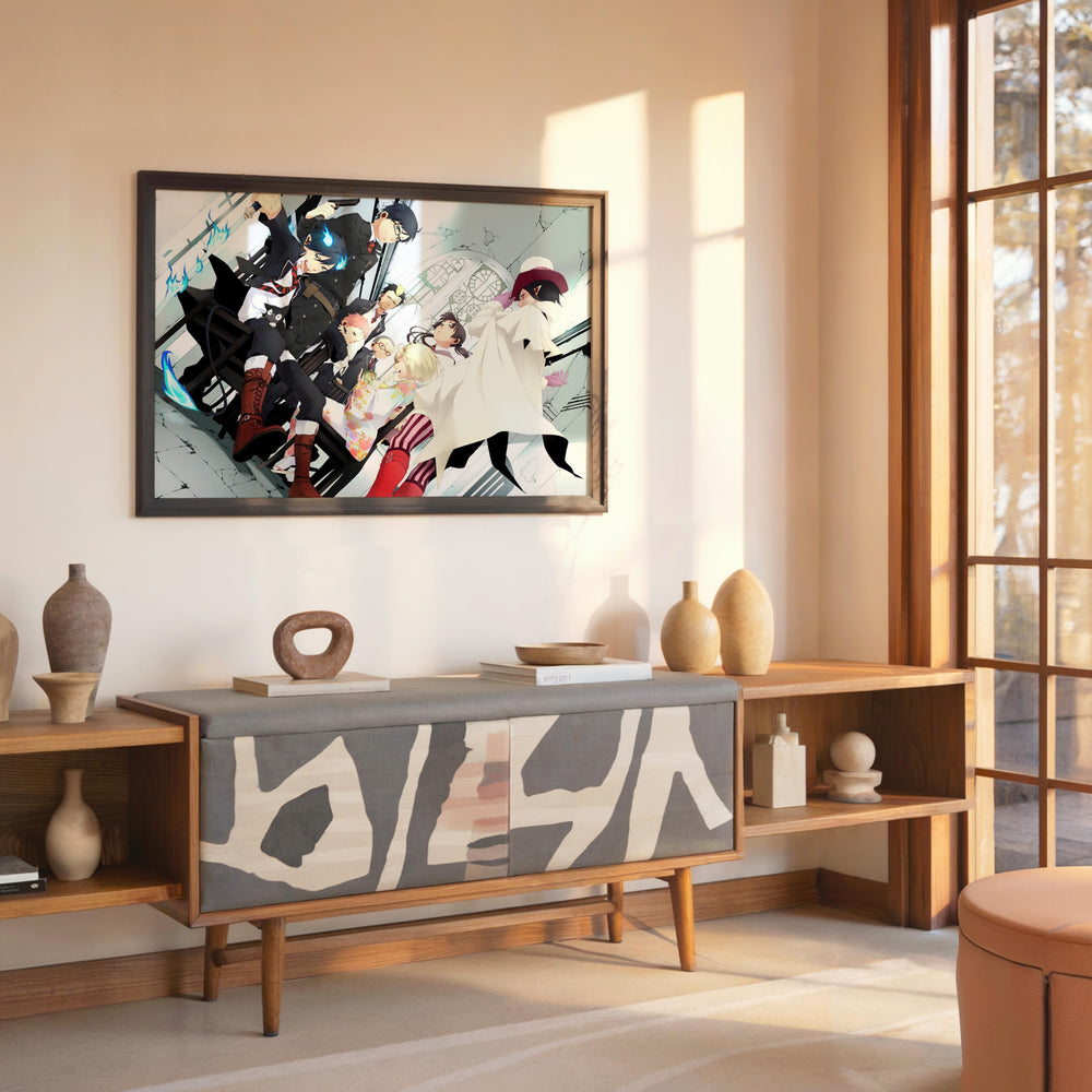 Tableau Blue Exorcist Confrontation Salle Brisee