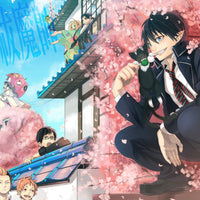 Tableau Blue Exorcist Demon Sous Cerisiers