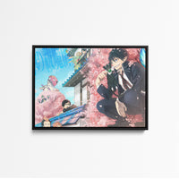 Tableau Blue Exorcist Demon Sous Cerisiers