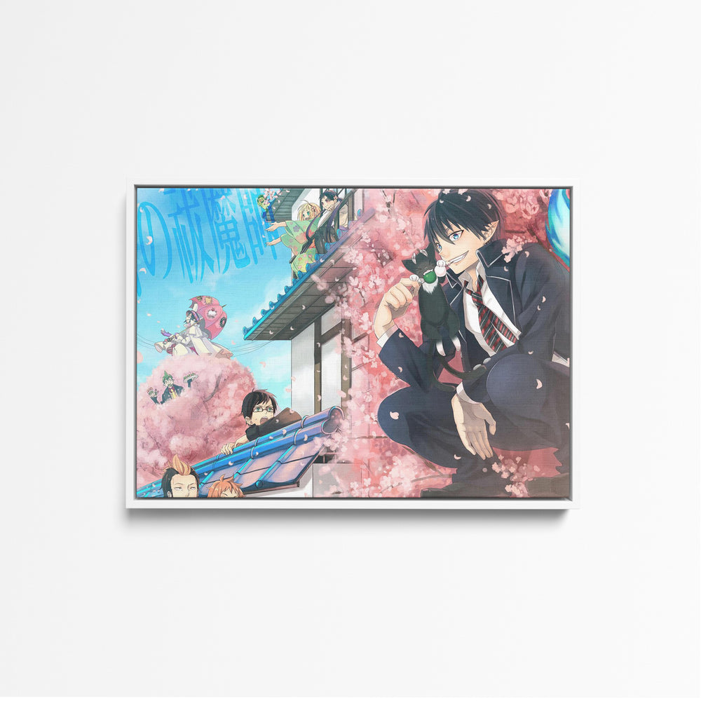 Tableau Blue Exorcist Demon Sous Cerisiers
