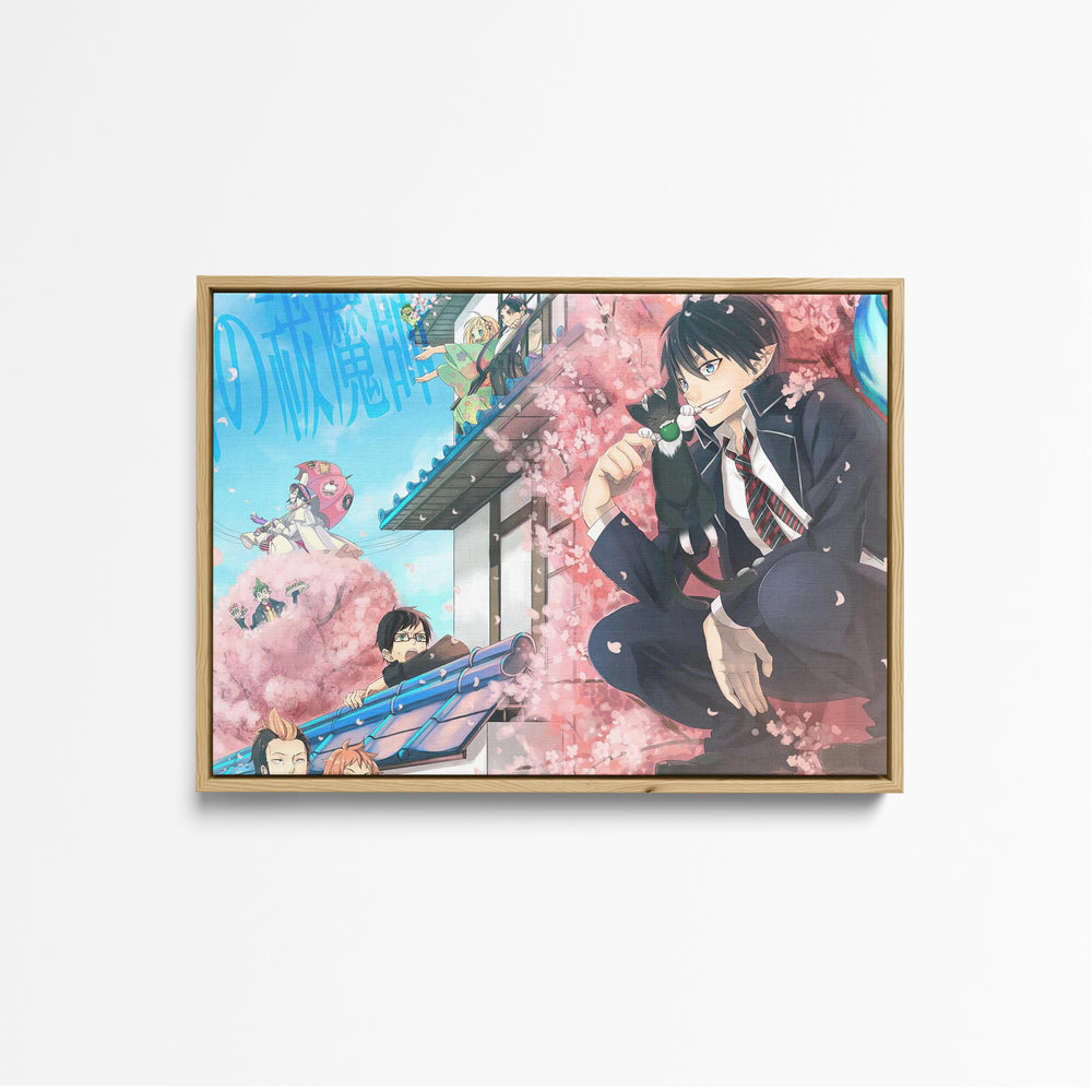Tableau Blue Exorcist Demon Sous Cerisiers