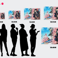 Tableau Blue Exorcist Demon Sous Cerisiers