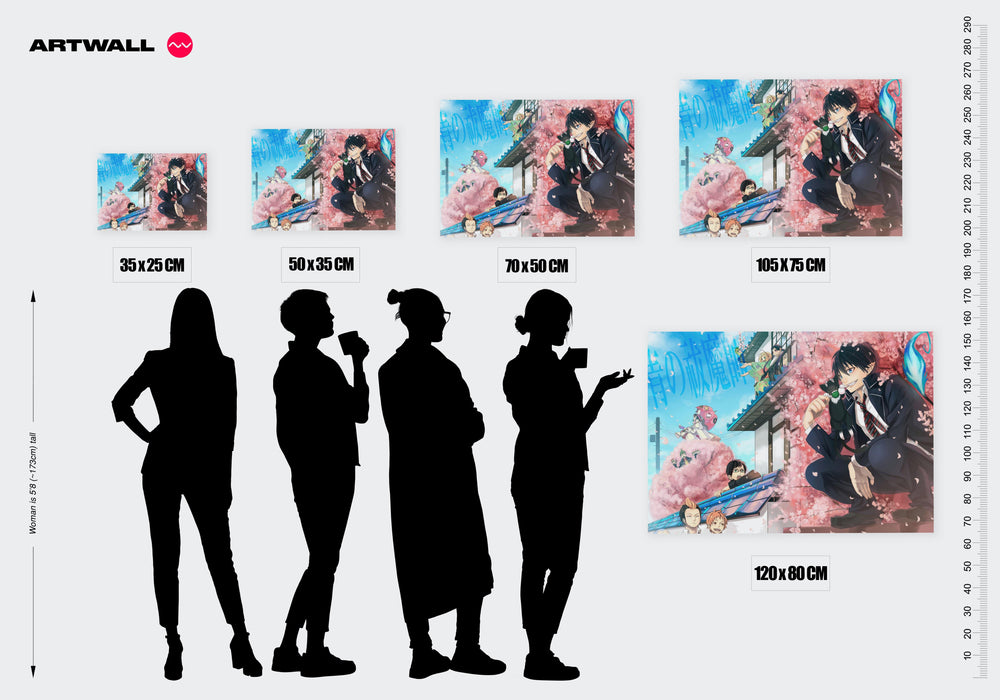 Tableau Blue Exorcist Demon Sous Cerisiers