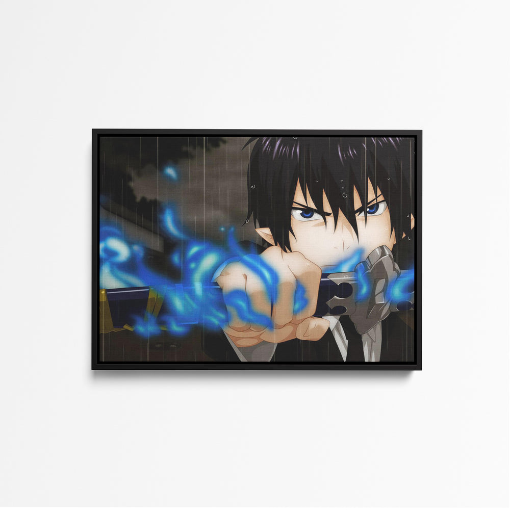 Tableau Blue Exorcist Epee Flammes Bleues