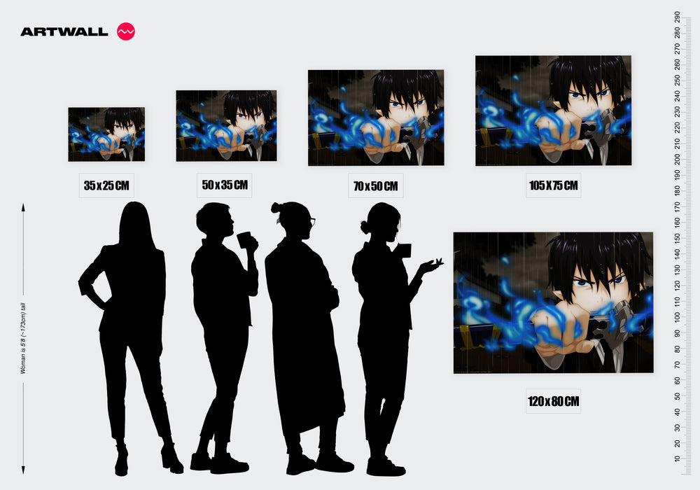 Tableau Blue Exorcist Epee Flammes Bleues