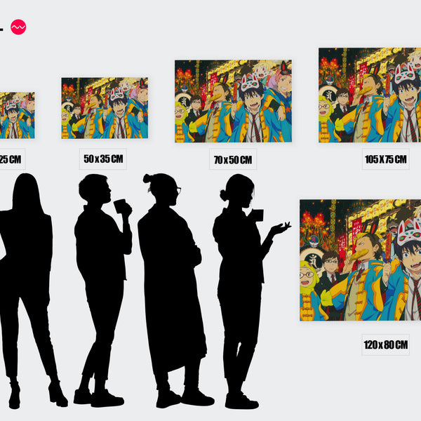 Tableau Blue Exorcist Festival Enjoue Masque — Toile sur châssis