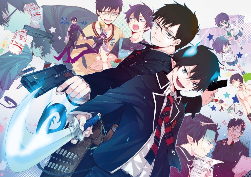 Tableau Blue Exorcist Freres Demoniaques Combattants