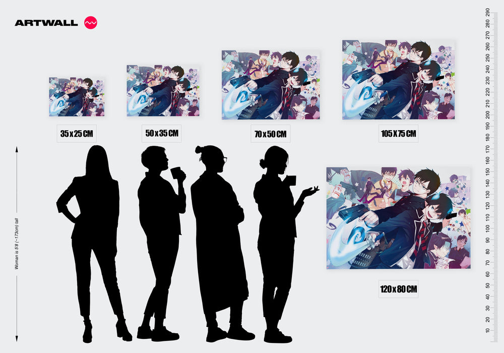 Tableau Blue Exorcist Freres Demoniaques Combattants