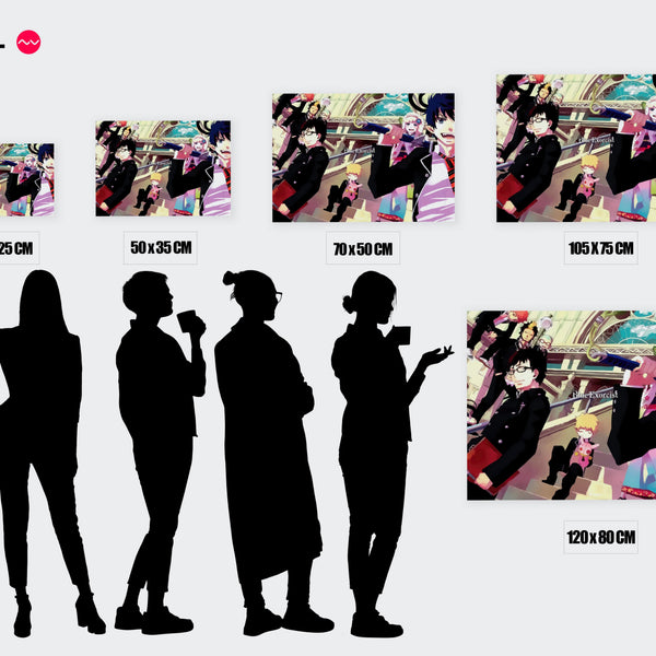 Tableau Blue Exorcist Groupe Exorcistes Uniques — Toile sur châssis