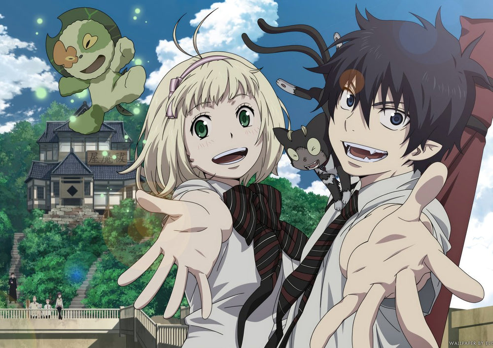Tableau Blue Exorcist Personnages Sourire Maison