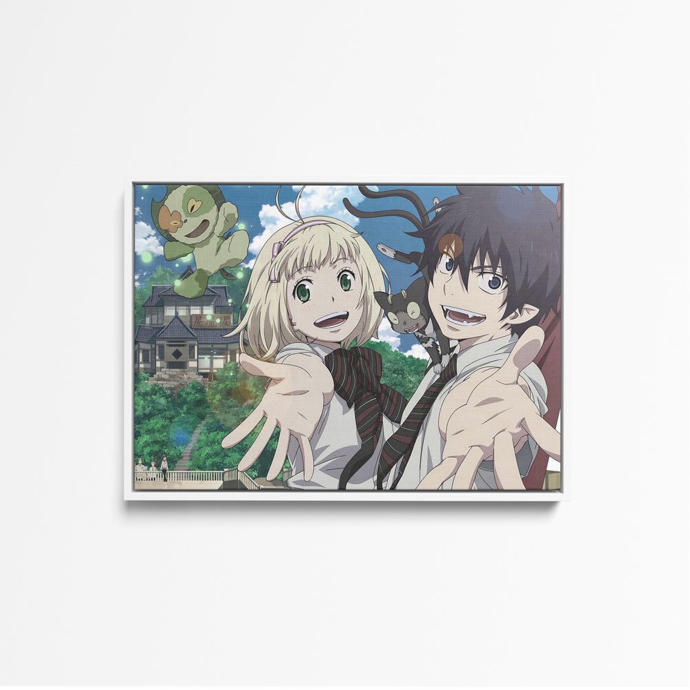 Tableau Blue Exorcist Personnages Sourire Maison