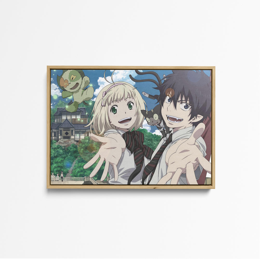 Tableau Blue Exorcist Personnages Sourire Maison