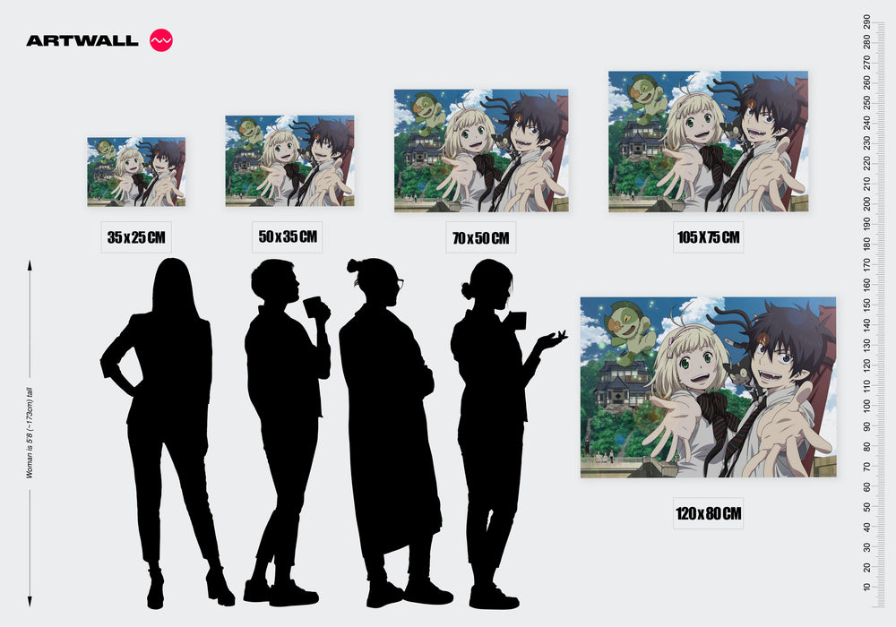 Tableau Blue Exorcist Personnages Sourire Maison