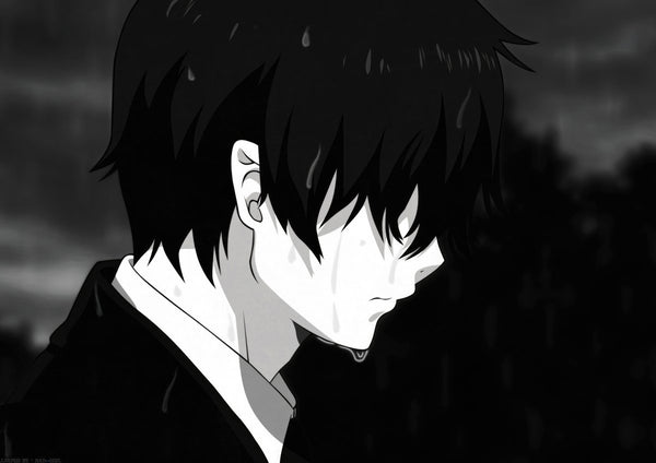 Tableau Blue Exorcist Silhouette Sous Pluie