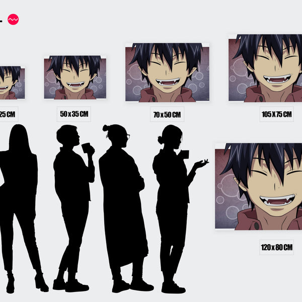 Tableau Blue Exorcist Sourire Vampirique — Toile sur châssis
