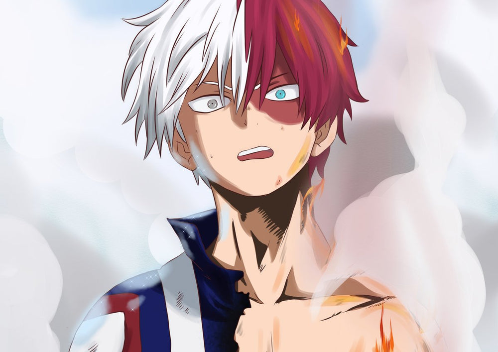Tableau Boku No Hero Cheveux Bicolores Ardents