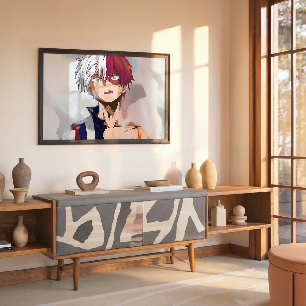 Tableau Boku No Hero Cheveux Bicolores Ardents