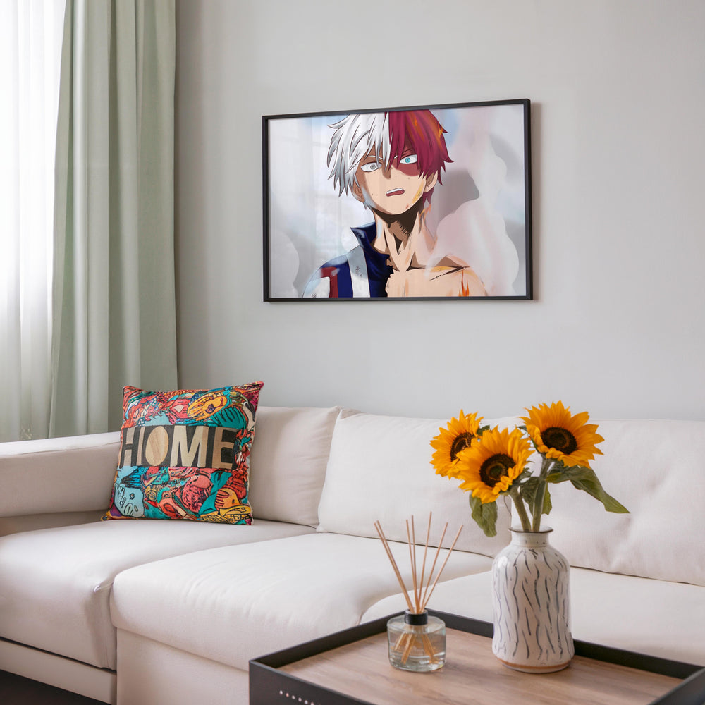 Tableau Boku No Hero Cheveux Bicolores Ardents
