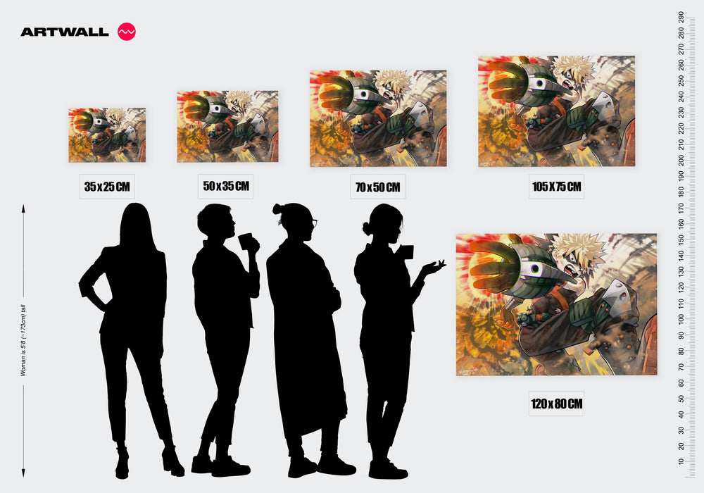 Tableau Boku No Hero Explosion Puissante Heroique