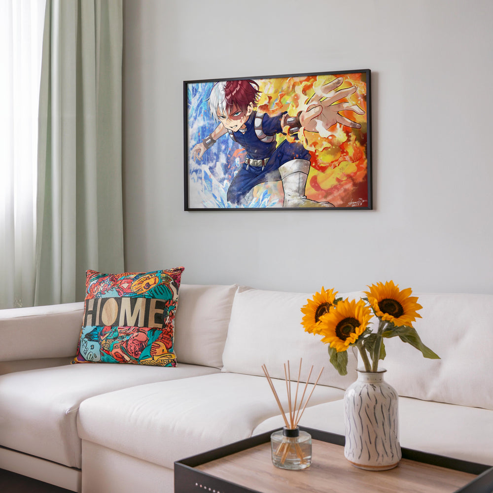 Tableau Boku No Hero Glace Et Feu