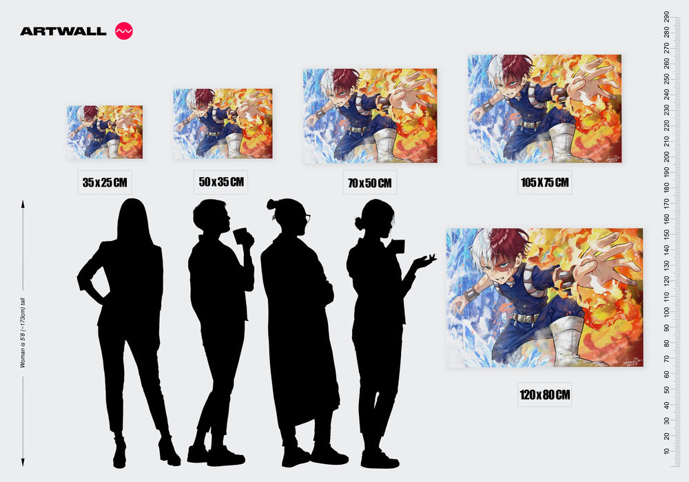 Tableau Boku No Hero Glace Et Feu