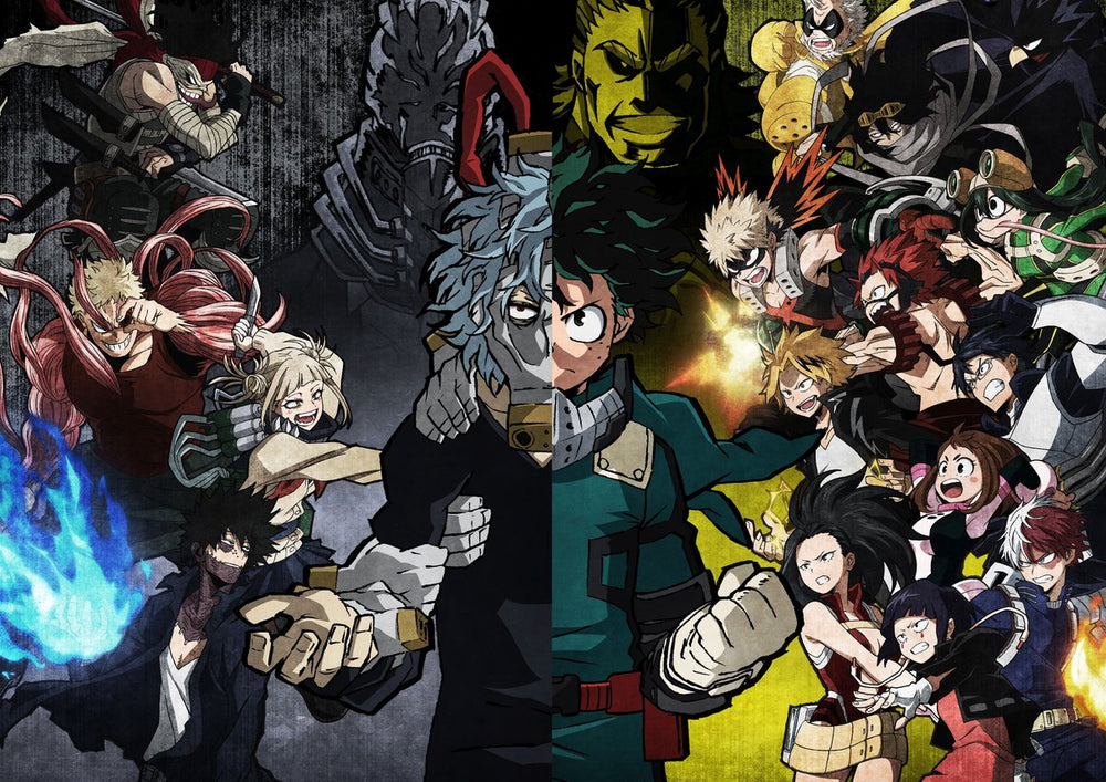 Tableau Boku No Hero Heros Contre Vilains