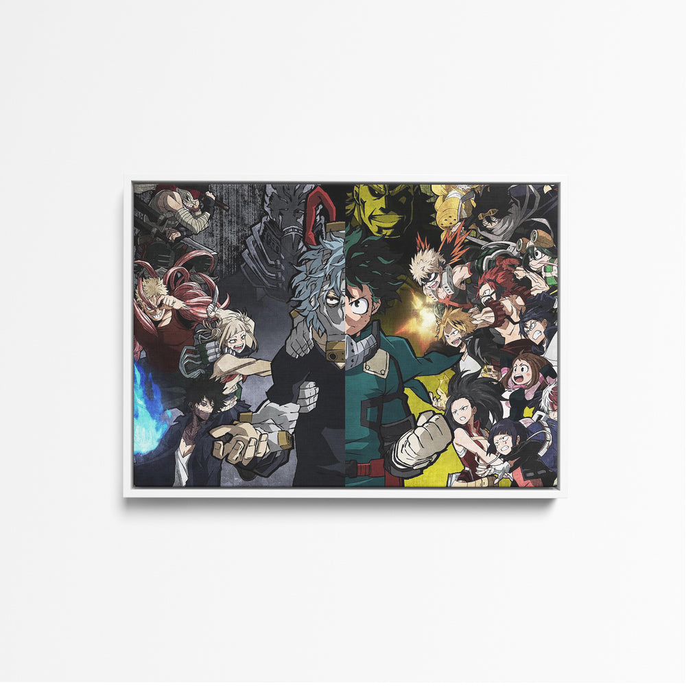 Tableau Boku No Hero Heros Contre Vilains