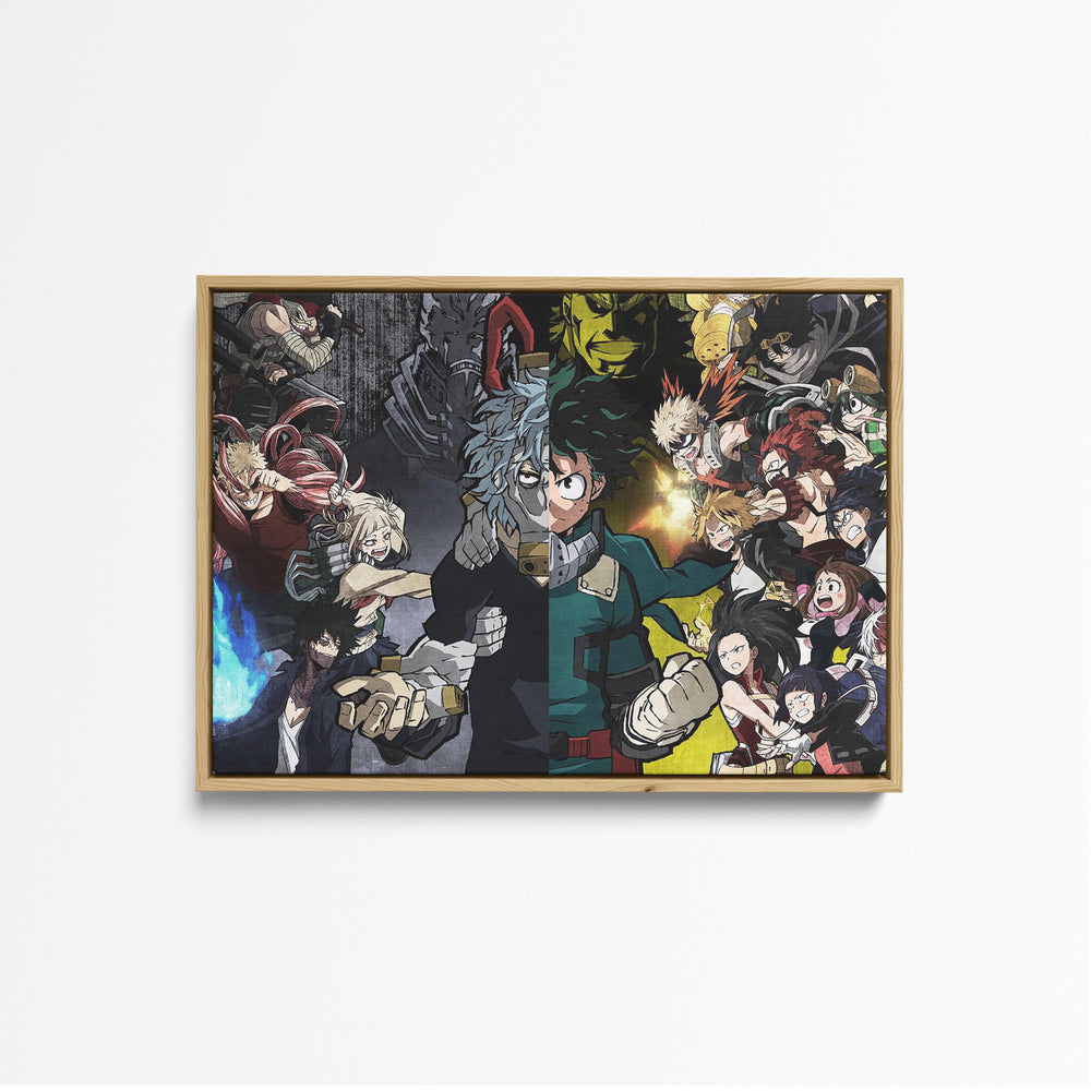 Tableau Boku No Hero Heros Contre Vilains