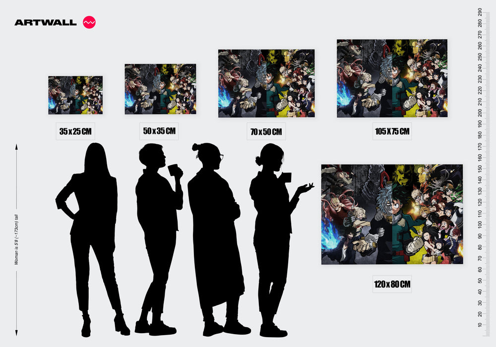Tableau Boku No Hero Heros Contre Vilains