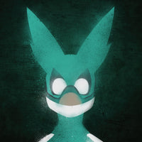 Tableau Boku No Hero Masque Vert Lumineux